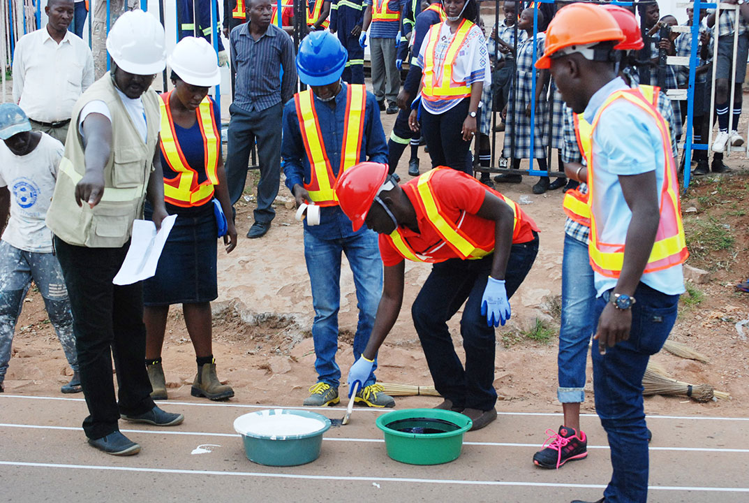 Epsilon Africa Staff working on the Zebra Crossing during the CSR Exercise