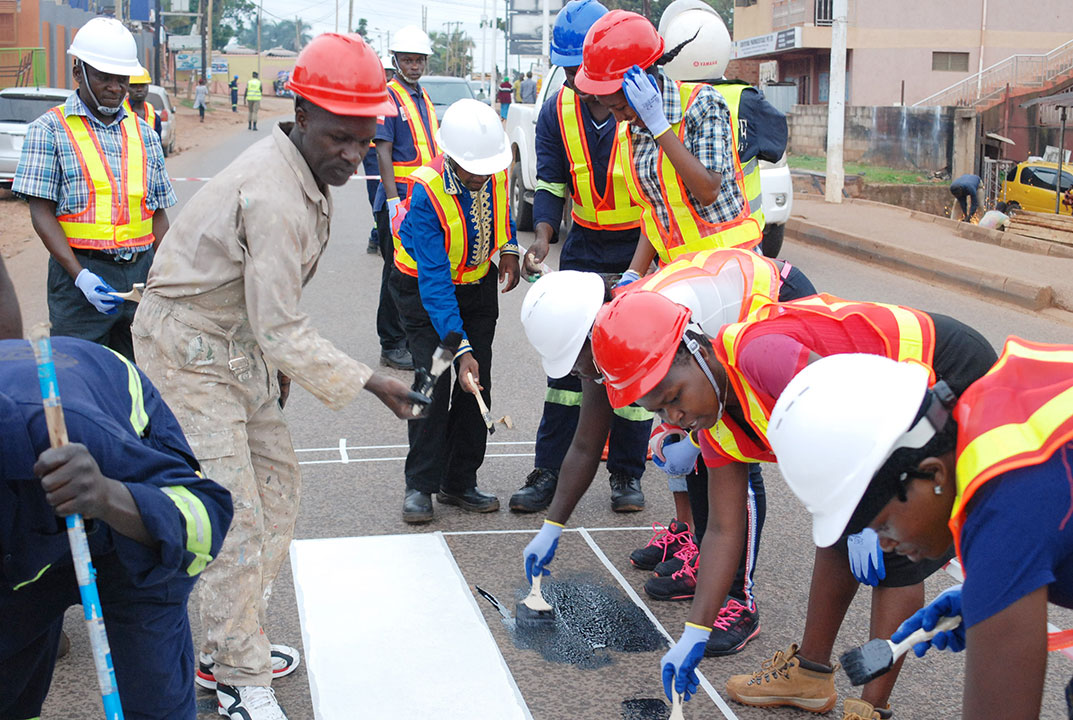 Epsilon Africa Staff working on the Zebra Crossing during the CSR Exercise